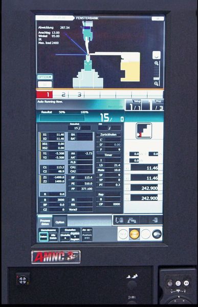 Einfach und rasch verständlich: Der Touchscreen zeigt grafisch die Biegevorgänge und dazu die erforderlichen Parameter.  (Bild: Konrad Mücke)