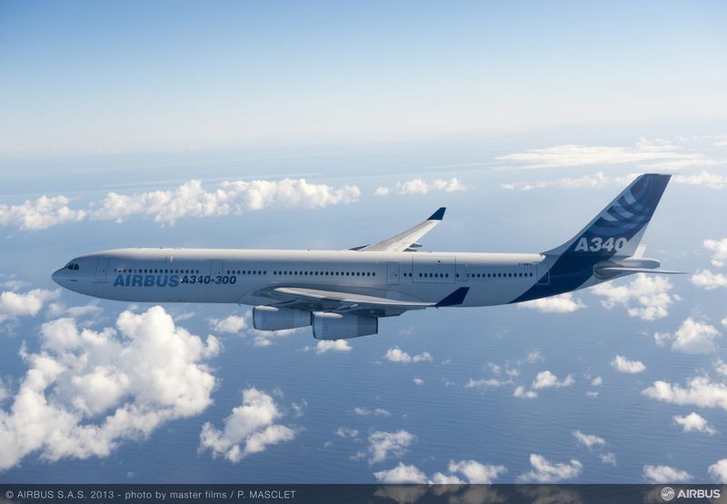 Der Airbus A340 während des AVOID-Testflugs (Airbus)