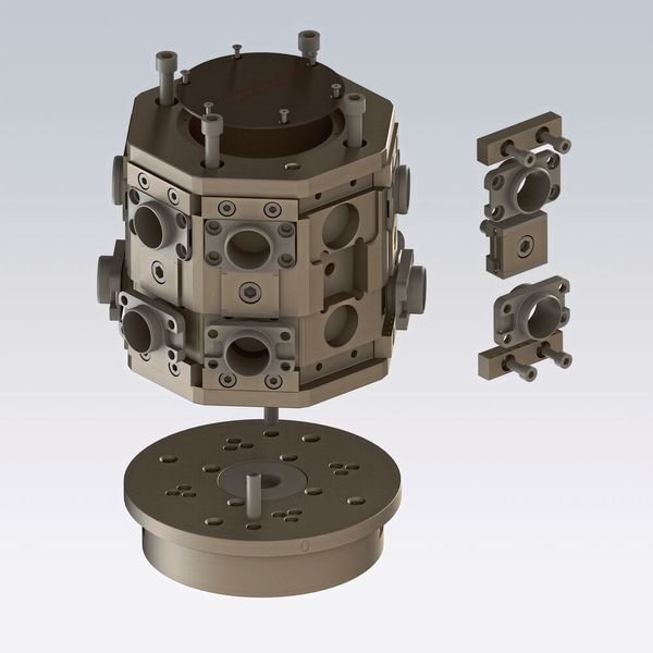 Die Vorrichtung muss die gewaltigen Zerspanungskräfte aufnehmen und wurde mit der FEM von Solidworks berechnet. (Bild: Loll Feinmechanik)