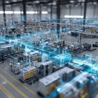 Nahtlose Datenflüsse vom Sensor bis in die Cloud bilden das Fundament für die intelligente und wettbewerbsfähige Produktion von morgen. (Bild: © Tichila – stock.adobe.com_KI-generiert)