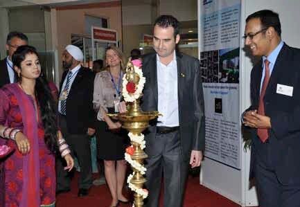 Guests of honour lighting the lamp at the inauguration (Picture: Indian Water Expo)