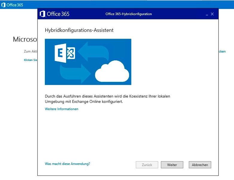 Den Office 365 Hybrid Configuration Wizard ruft man über das Exchange Admin Center auf. Nach der Installation lässt sich der Assistent zur Einrichtung starten. (Bild: Joos)
