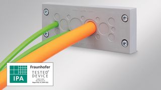 Die Kabeldurchführung KEL-DPZ CR von icotek führt Leitungen wasser- und staubdicht in Reinraumanlagen ein. (Bild: icotek)