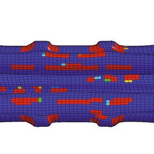 Bild 2: Verbleibende federnde Berührungspunkte im Al/Cu-Crimp ohne Betrachtung zusätzlicher Adhäsion