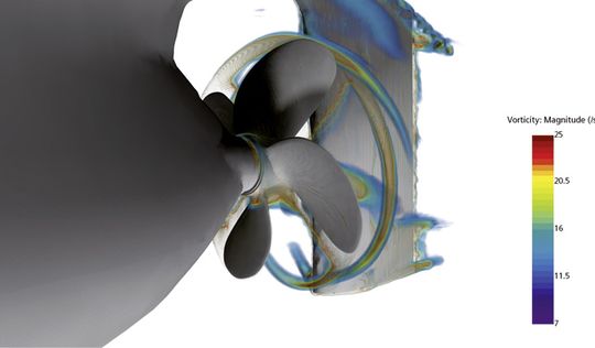 Der Strömungssimulation (CFD) kommt eine wichtige Rolle zu bei der Entwicklung und Optimierung von Schiffen. ()