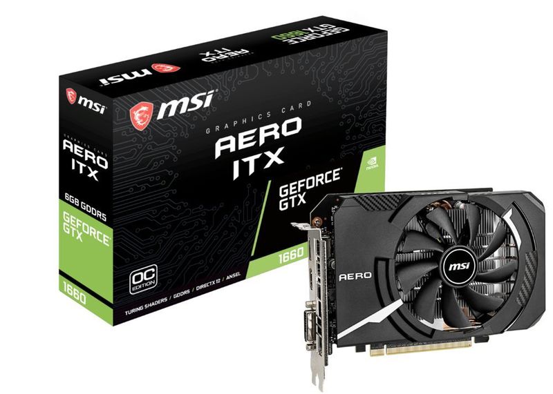 Die MSI Geforce GTX 1660 Aero ITX 6G OC ist mit einer Länge von 17,8 cm für den Einsatz in Mini-ITX-Rechnern konzipiert. (MSI)