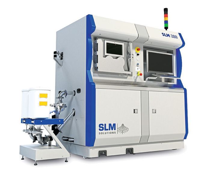 Maschinen von SLM Solutions verfügen über ein automatisiertes System zum  Metallpulvermanagement. (SLM Solutions)