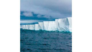 The Antarctic ice sheet is the largest block of ice on earth, containing over 30 million cubic kilometers of water.  (Source: free licensed)