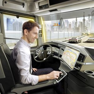 Für Continental sind die  drei Technologiefelder „Intelligent Transportation Systems (ITS)“, „Sustainable Products & Solutions“ sowie „Automated Driving“  die Voraussetzung für zukünftige Nutzfahrzeug-Mobilität.(Bild:  Continental)