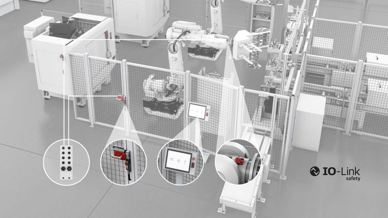 Mit der Kombination robuster Sicherheitskomponenten und IO-Link Safety erschließt EUCHNER neue Möglichkeiten für eine durchgängige, sichere Kommunikation in der Automatisierung.(Bild:  Euchner)