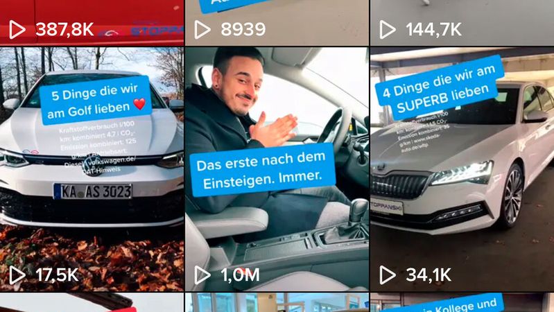 Manche Tiktok-Clips des Autohauses Stoppanski erzielen enorme Reichweite.(Bild:  Autohaus Stoppanski)
