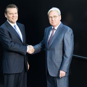Peter R. Huntsman (left), President and CEO of Huntsman, and Hariolf Kottmann, CEO of Clariant, want a merger of equals to create a leading global specialty chemical company with approximately $20 billion enterprise value at announcement.