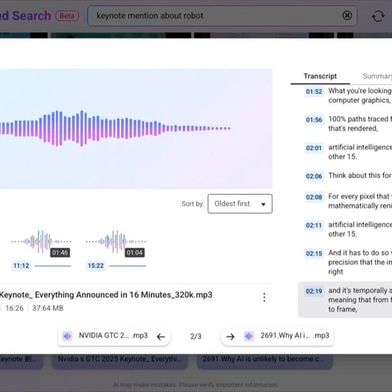 Bei Audioformaten (WAV, MP3, M4A) führt QNAP eine bidirektionale Synchronisation zwischen Zeitleiste und Transkripten ein. (Bild: QNAP)