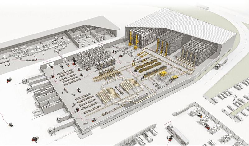 Das Warenlager der Zukunft wird nahezu komplett automatisiert sein. Die Beleuchtung kann somit heruntergedreht werden – daher der Begriff Dark Warehouse. (Dematic)