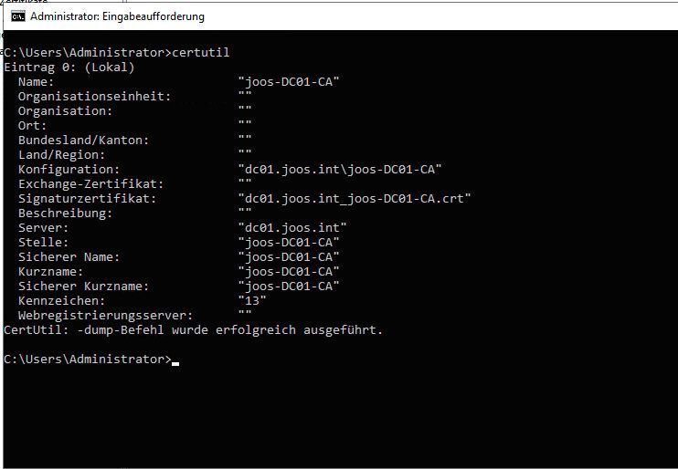 Mit certutil.exe kann eine CA auch in der Befehlszeile verwaltet werden. Das Tool bietet zahlreiche Optionen. (Th. Joos)