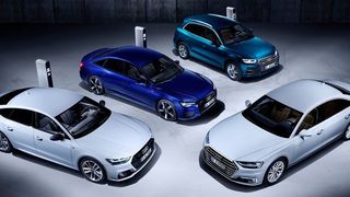 TFSI-e-Modelle von Audi: A7 Sportback, A6, Q5 und A8 L. (AUDI AG)