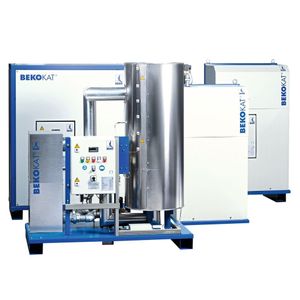 Mit seiner Katalysetechnik für öl- und keimfreie Druckluft schafft die Anlage von Beko Technologies einen kaum mehr messbaren Restölgehalt von maximal 0,001 mg/m³ und übertrifft damit die strengen Vorgaben der ISO 8573-1, Klasse 1.
