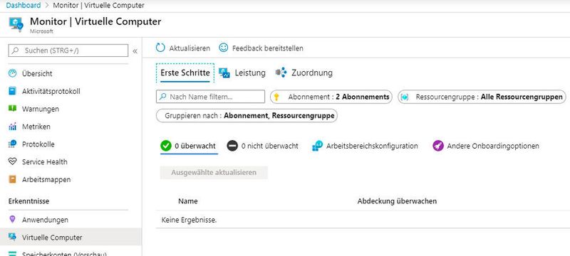 Abbildung 5: Auch virtuelle Computer lassen sich mit „Azure Monitor“ überwachen. (Thomas Joos/ Microsoft)