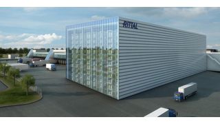 Visualisierung des neuen Zentrallagers oder Global Distribution Centre von Rittal in Haiger im Jahr 2014. (Bild: Rittal)