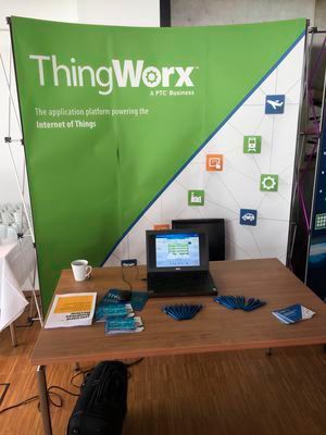 Hauptsponsor PTC stellte die ThingWorx-Plattform vor. (Bild: Johann Wiesböck)