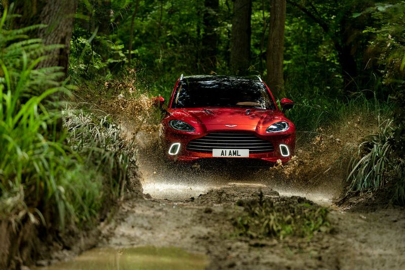 Aber auch im Gelände macht der neue Aston Martin eine gute Figur. (Bild: Aston Martin)