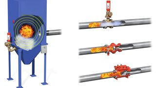 Noch nicht einmal einen Wimpernschlag hat man Zeit, um eine entstehende Explosion zu verhindern. Explosionsunterdrückungssysteme arbeiten jedoch so schnell. (Bild: IEP Technologies)