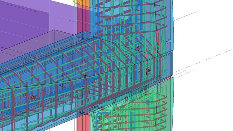 Detail-Ansicht der Bewehrung im Tekla-Modell. (Bild: PGG Gerstner)