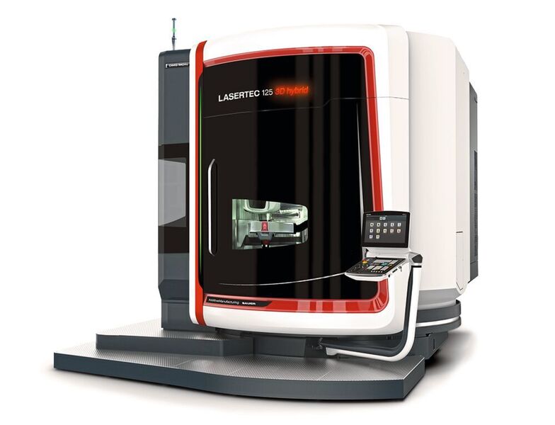 Mit hybrider Technologie wirtschaftlich instandsetzen: In einem grossen Arbeitsraum vereint die Maschine Lasertec 125 3D hybrid das Laserauftragsschweissen und das CNC-Fräsen. (DMG Mori)