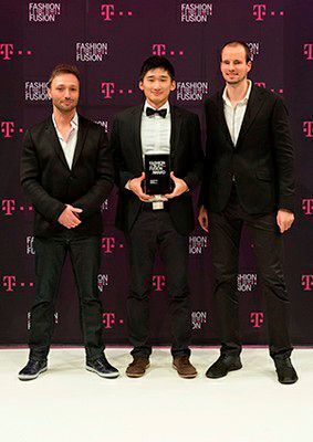 Die Gewinner (v.l.): Gernot Bale, Bo Zhou, Lorenzo Fürg. (Telekom Fashion Fusion)