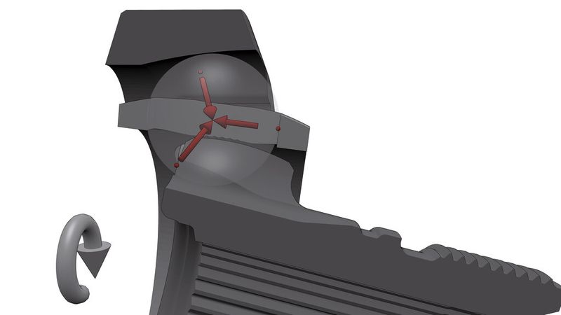 Durch die räumliche Lage entsteht bei gestrecktem Gelenk und anliegendem Drehmoment zwischen Außenring und Innennabe eine dritte, ausgleichende Kraft, die auf den Kugelkäfig einwirkt. Diese variiert im Verlauf der Gelenkumdrehung. (Bild: Neumayer Tekfor)
