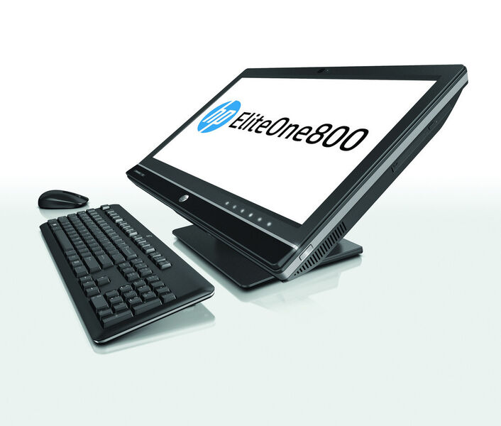 Ab sofort ist der Desktop-PC Eliteone-800-G1-All-in-One von HP, der 56 × 5,03 × 38,9 Zentimeter ohne Standfuß misst, erhältlich. (Bild: HP)