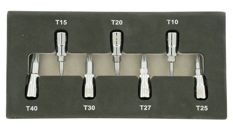 Nach der gleichen Logik funtioniert das siebenteilige Set für Torx-Köpfe für die Größen T10 bis T40. Es kostet ebenfalls 39,95 Euro netto. (Mawek)