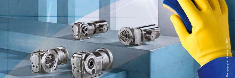 Saubere Sache: Antriebslösungen in Edelstahlausführung wie diese Produkte von SEW-Eurodrive werden in reinigungsintensiven Bereichen eingesetzt.(Bild:  © Davizro Photography - stock.adobe.com, SEW)