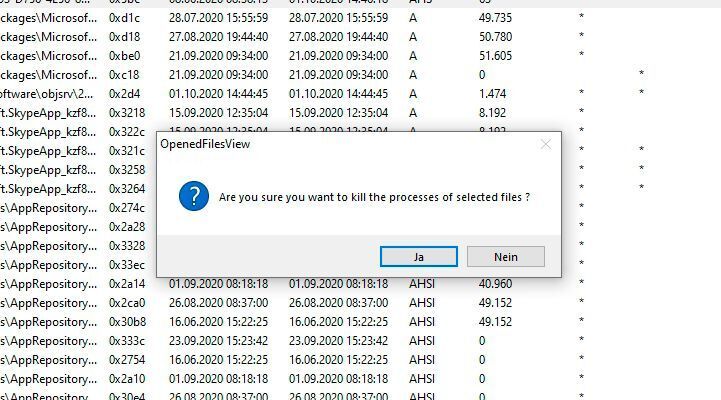 Vor dem Beenden von Prozessen muss die Aktion noch bestätigt werden. (Joos/Nirsoft (Screenshot))
