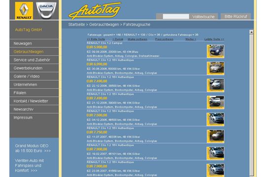 Die Fahrzeugsuche auf www.autotag.de. (Archiv: Vogel Business Media)