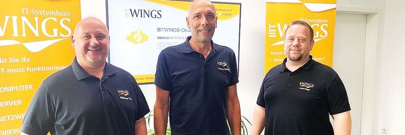 Die Geschäftsleitung von Bitwings mit Wolfgang Geng, Andreas Klughardt und André Riegel (v.l.)(Bild:  Bitwings)