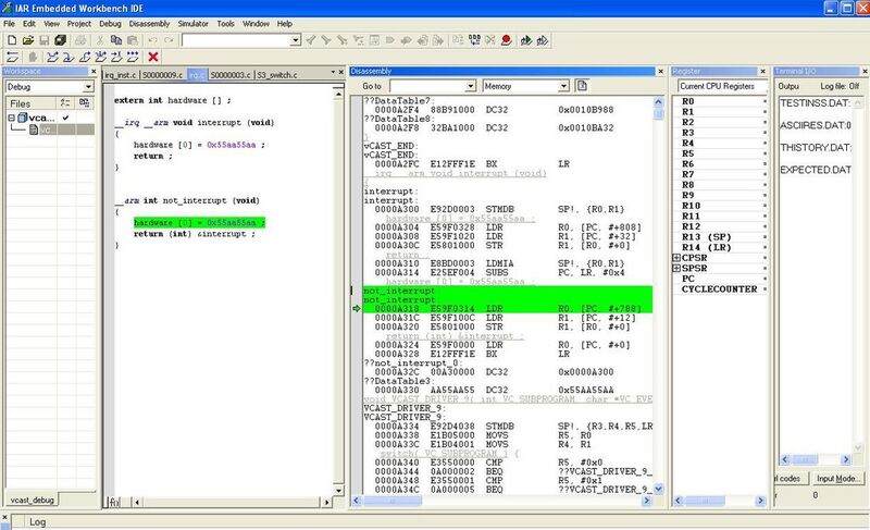 Das Schlüsselwort __irq weist den Compiler an, dass die betreffende Funktion für die Bearbeitung eines Interrupts verwendet wird.  (Vector Software)