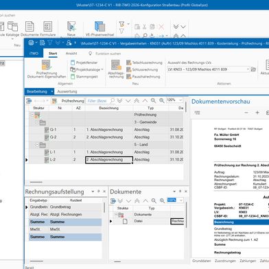 Konfigurationspaket Straßenbau von RIB iTWO für Projekte im Bundesfernstraßenbau.  (Bild: RIB Software GmbH)