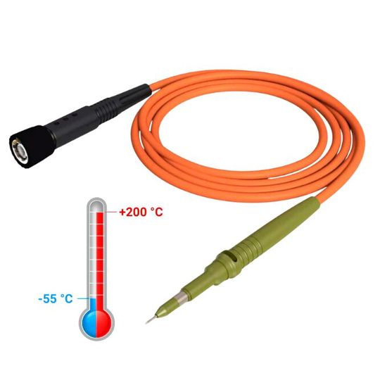 Hochtemperatur-Tastköpfe für den Klimaschrank: Herzstück ist ein patentiertes Koaxialdesign.(Bild:  PMK)