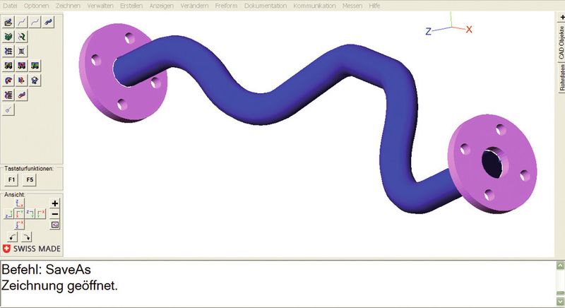Flanschbearbeitung in TeZetCAD (Bild: TeZet)