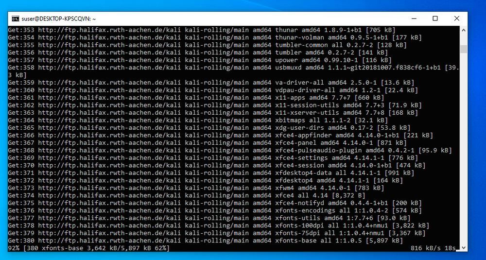 Kali Linux direkt in Windows 10 einbinden || Bild 8 / 11
