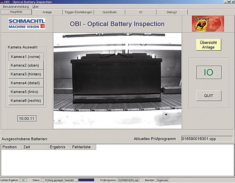 Bild 3: OBI koordiniert die Informationen von sechs Industriekameras und eines Dataman-100-ID-Lesegeräts.  (Bild: Cognex)