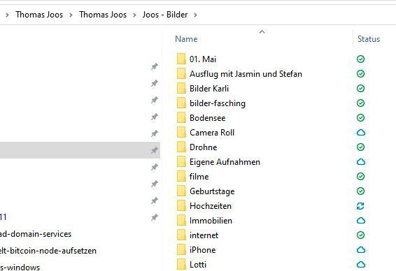 Mit Icons zeigt der Explorer den Status der Ordner und Dateien an. (Joos/Microsoft (Screenshot))