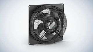 Axi Eco Axialventilator in EC-Technologie als einbaufertige Komplettlösung von EBM-Papst, der bereits die zukünftigen ErP-Anforderungen erfüllt und CE-konform ist. (Bild: ebm-papst)