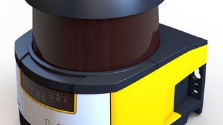 Der Sicherheits-Laserscanner RSL 400 verfügt über eine detaillierte Messwertausgabe für FTS-Navigation (Fahrerlose Transportsysteme). (Leuze Electronic)