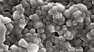 Rasterelektronenmikroskopisches Bild der lipidbedeckten Nanopartikel bei 150.000-facher Vergrößerung. (Ploetz et al, Advanced Materials 2020)