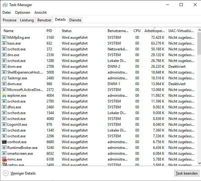 Die Leistung der einzelnen Prozesse kann im Task-Manager überprüft werden. (Joos / Microsoft)