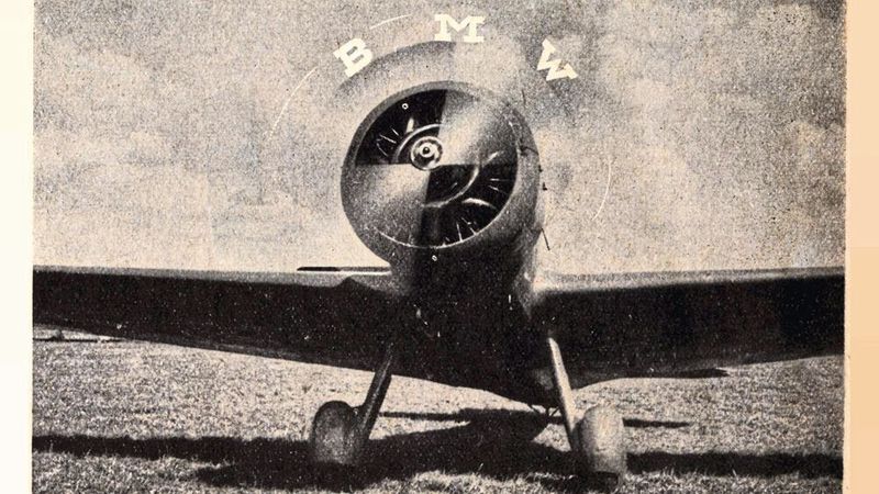 BMW bemühte sich nicht ernsthaft darum, den Mythos aus der Welt zu schaffen. Stattdessen gab es immer wieder Darstellungen des BMW-Emblems als Propeller wie diese Illustration aus der BMW-Werkszeitschrift von 1942. (Bild: BMW AG)