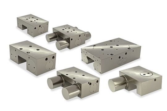 Die neuen Klemm- und Bremselemente der LK-Familie von ACE für Linearführungen sind stark, kompakt und leicht in neue wie in bestehende Konstruktionen und Anlagen integrierbar.(Bild:  ACE)