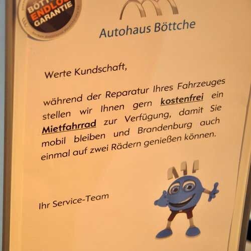 Gerne nutzen die Böttche-Kunden das angebotene Fahrrad, solange ihr Auto im Service ist. (Foto: VBM)